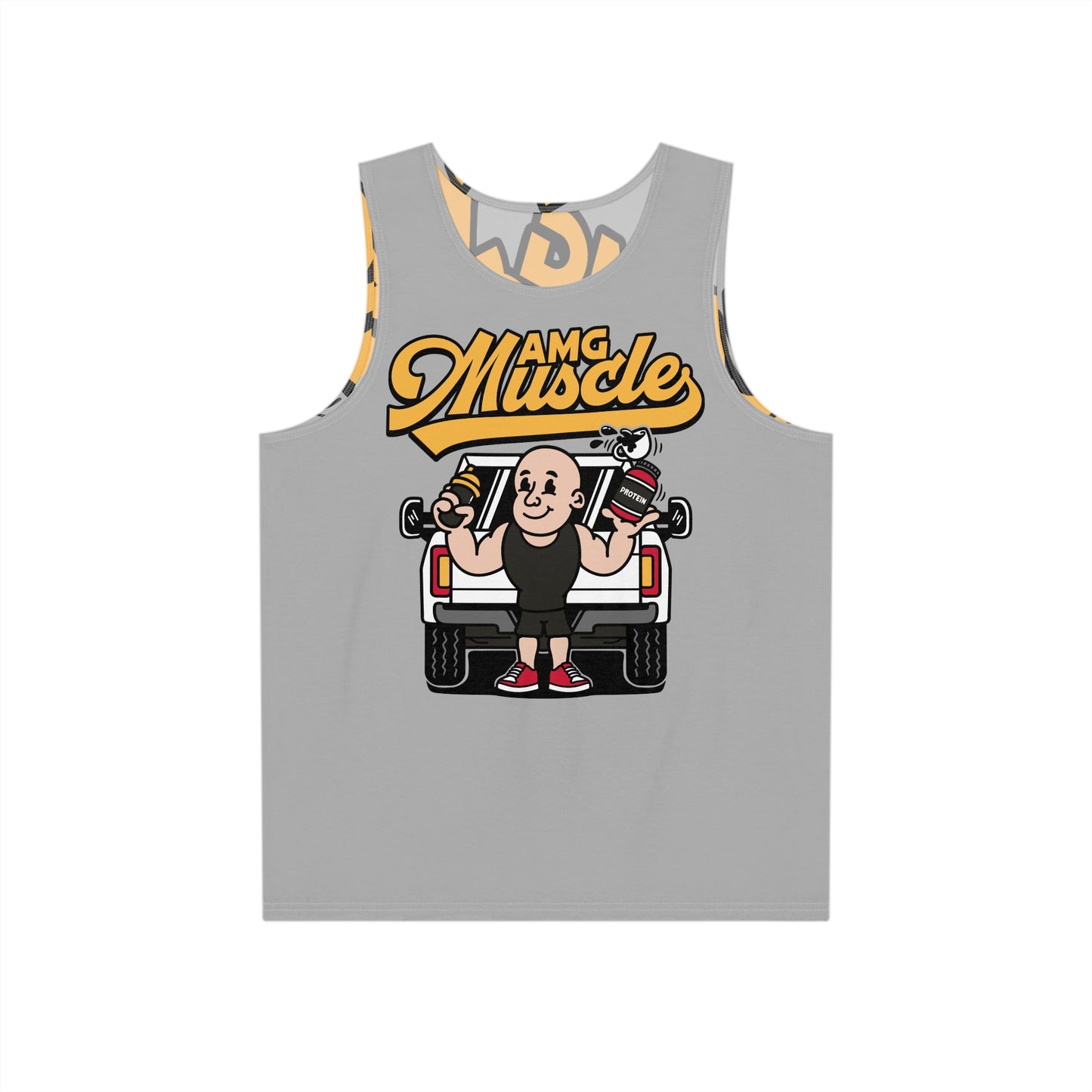 AMG Muscle Tank - GREY cartoon throwback