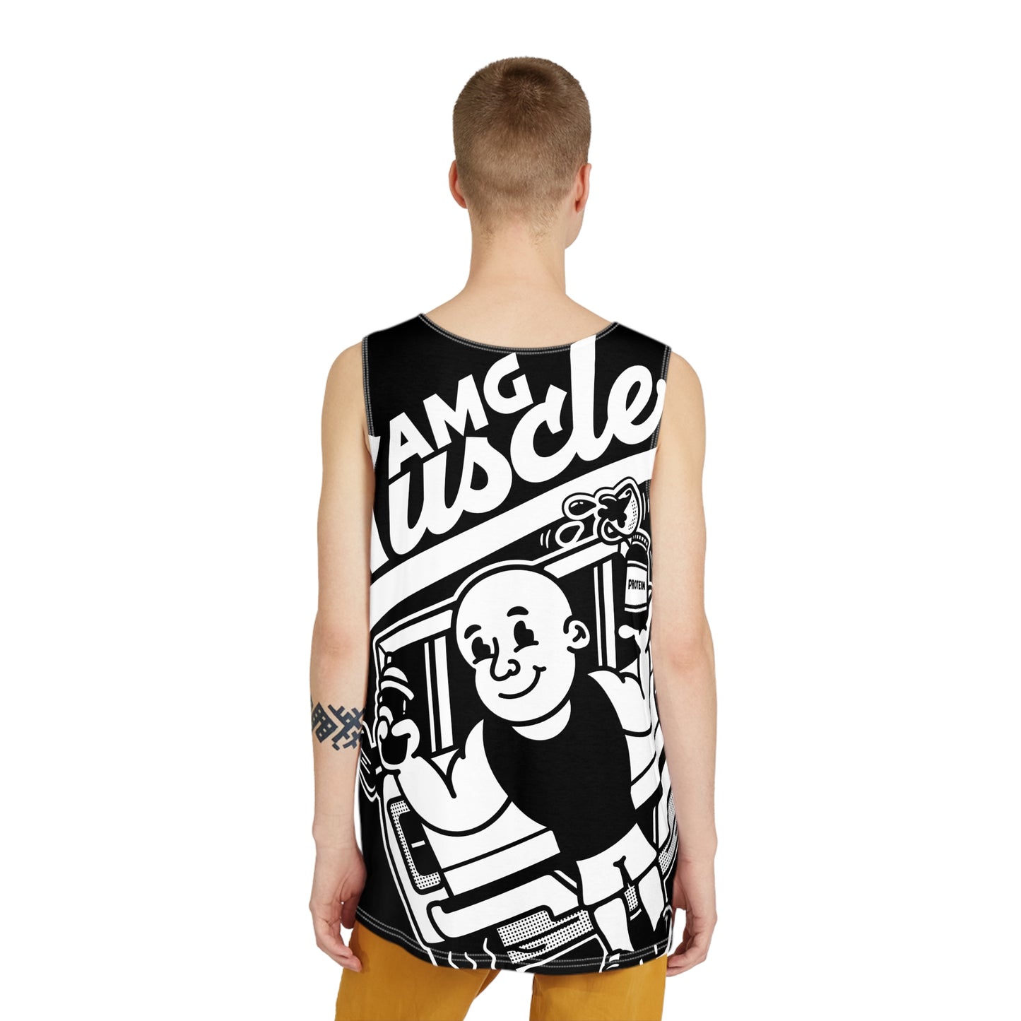 AMG Muscle Tank - Black & White cartoon throwback